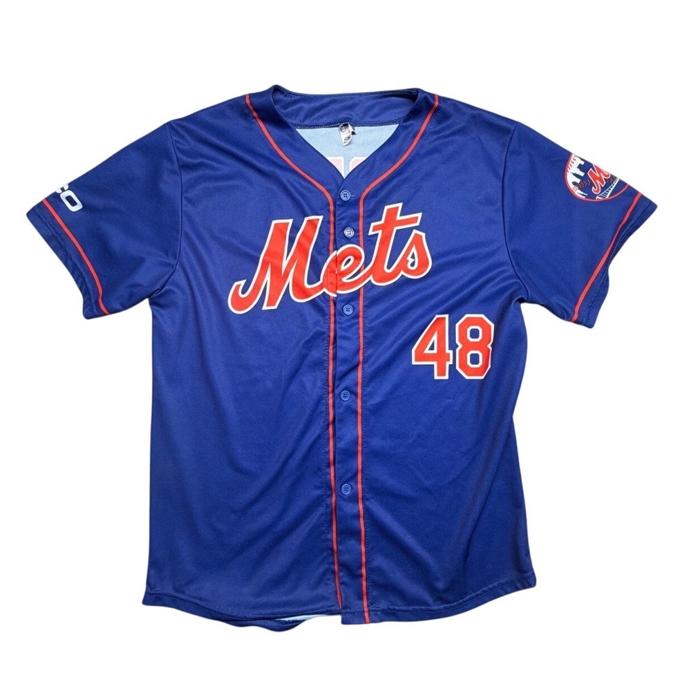Jacob deGrom Mets MLB Baseball Jersey Geico Citi Field 2017 Promo Giveaway sz XL